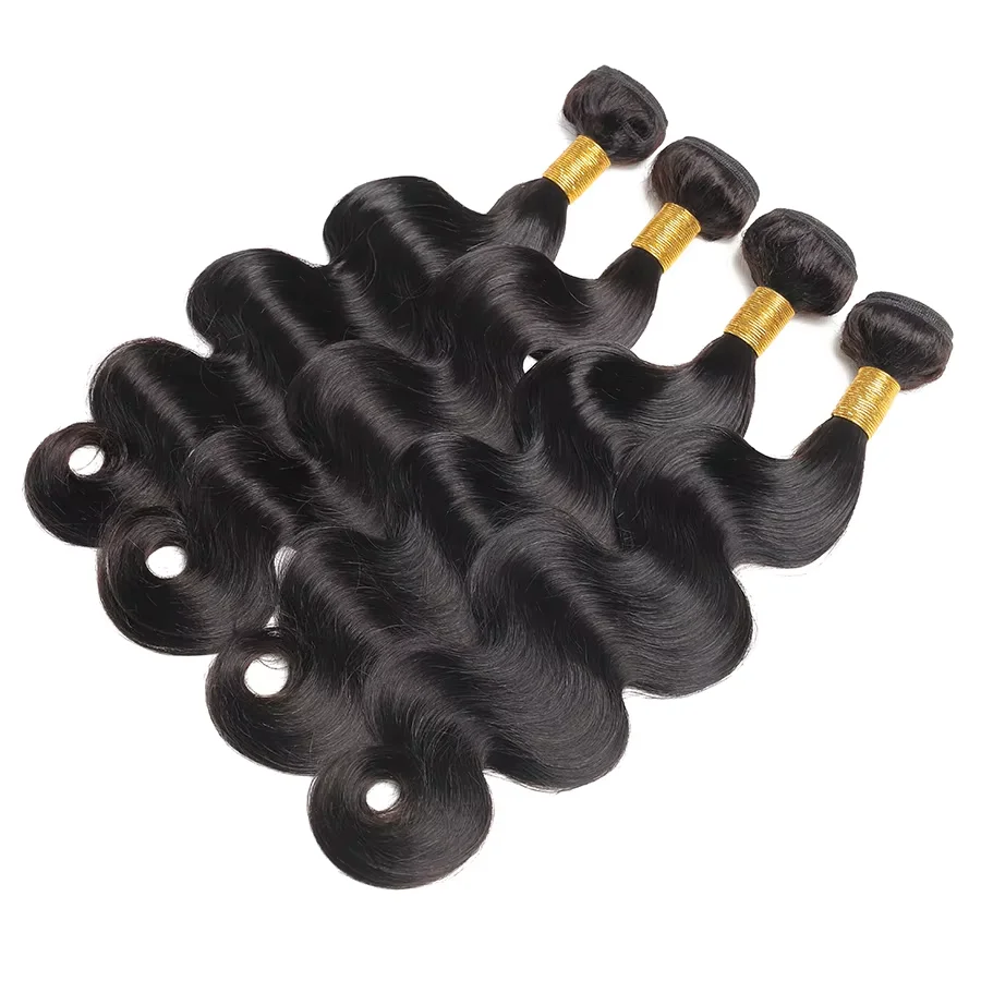 Peruvian Body Wave Hair Bundles Deal 100% Remy Human Hair 1/2/3/4 pcs Weave Bundle Hair Extensions Double Weft Natural Black