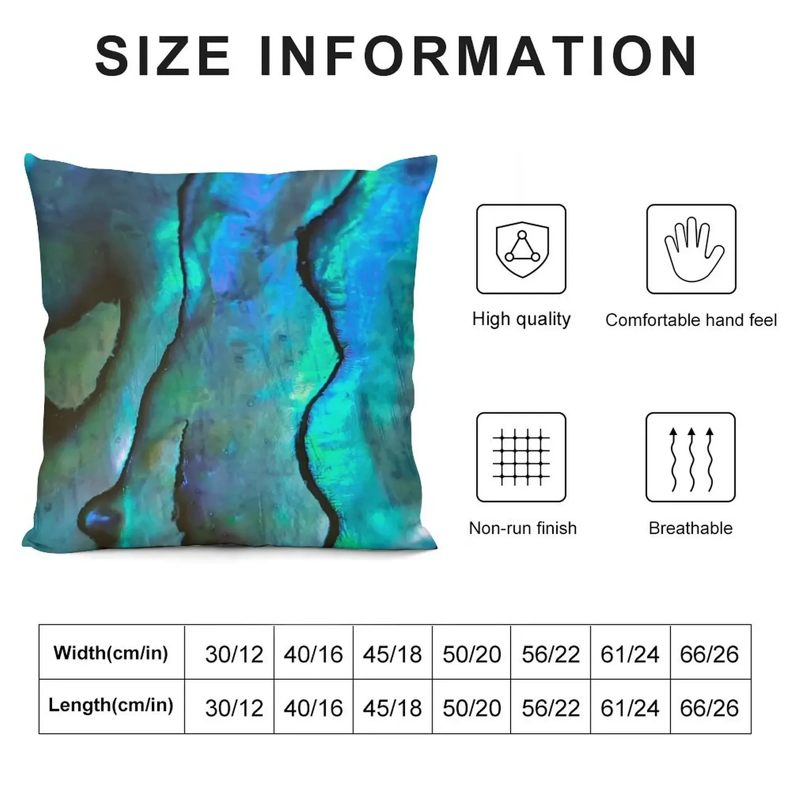 Iridescent Teal abalone shell. Flashy Teal close up photography Throw Pillow Pillow Cases Sofa Decorative Covers pillow