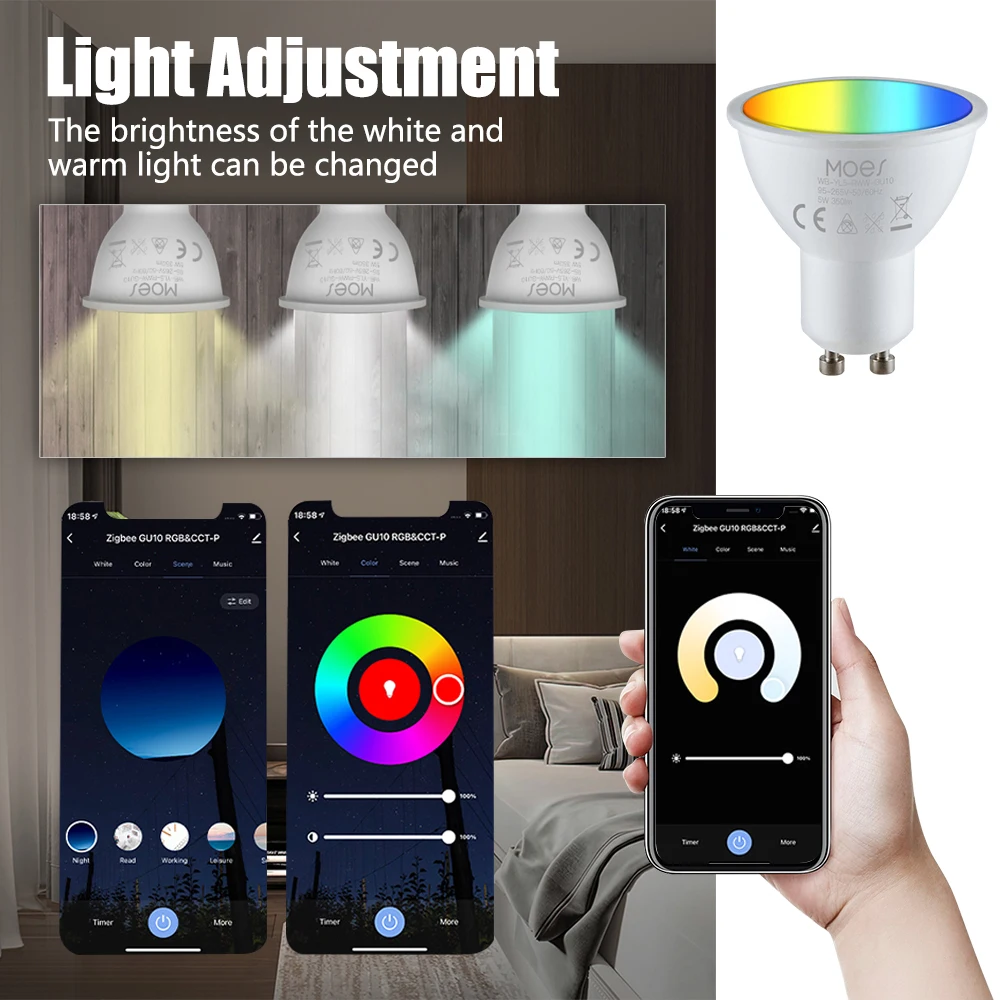 Tuya WIFI chytrý lehký cibule RGB CW 5W GU10 LED cibule chytrý domácí tuya alexa lampa 110V 220V alexa chytrý lampa pro google domácí