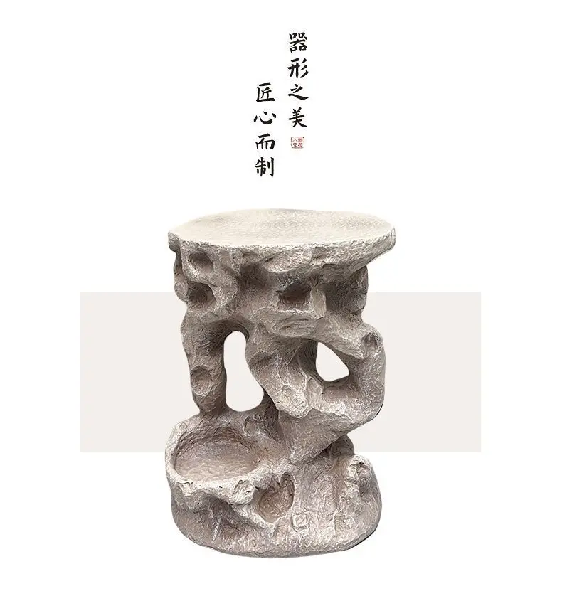#￥Chinese Style Outdoor Flower Stand Taihu Stone Base Stone Pier Villa Outdoor Courtyard Garden Terrace Bonsai Floor Flower Rack