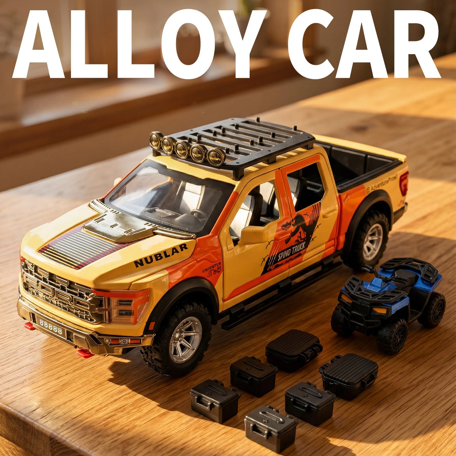 1:24 F150 Off Road Pickup Truck Alloy Metal Diecast Model Car Compatible Version Home Decorations