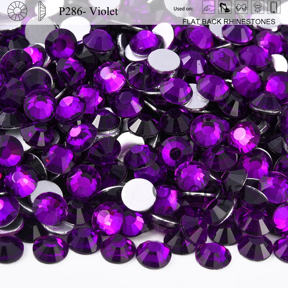Oleeya P249-P296 kalte Fixierung Kristall Flatback Silber zurück nicht Hotfix Strass für Taschen Schuhe Kleidungs stück Telefon DIY Nail Art – Detail 12