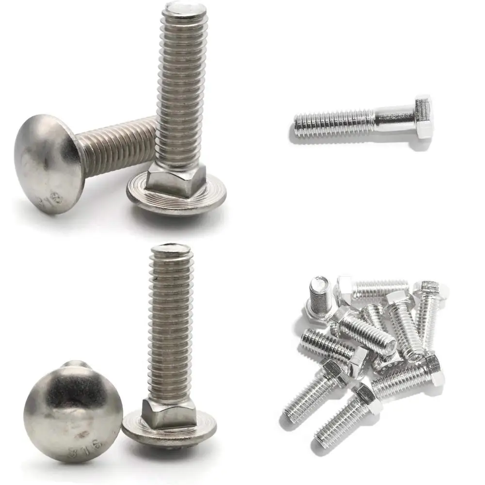 

Болты с кареткой из нержавеющей стали, класс 316, резьба 3/8-16, длина 4 дюйма, упаковка из 25 штук, прочные крепежные детали