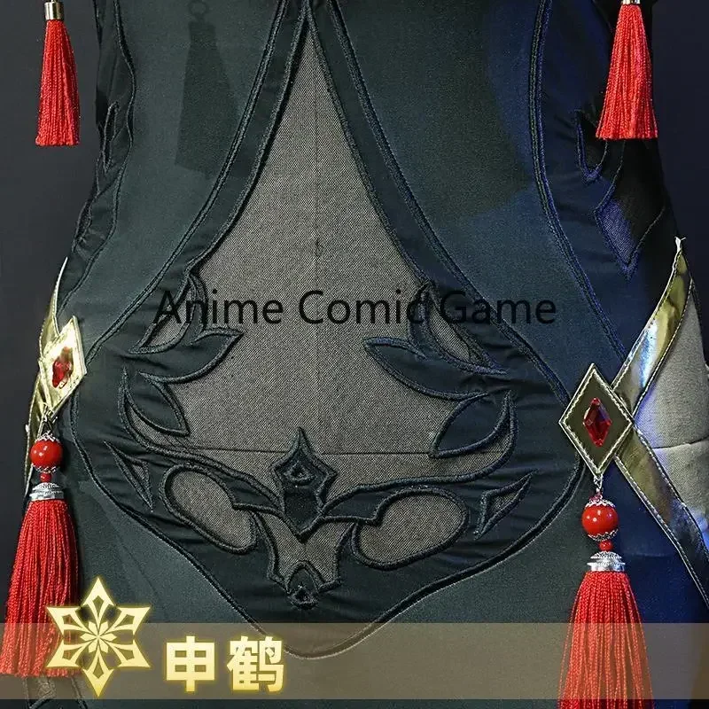 Anime Genshin Impact Shenhe Cosplay ricamo Outfit scarpe parrucche intrecciate gioco donne Sexy tuta vestito Costume Cosplay ragazza