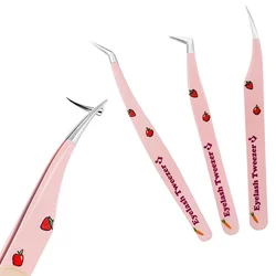 Cute Strawberry Design Eyelash Tweezer - High Precision for Lash Extensions Nail Rhinestones Pick-up Beauty Tool