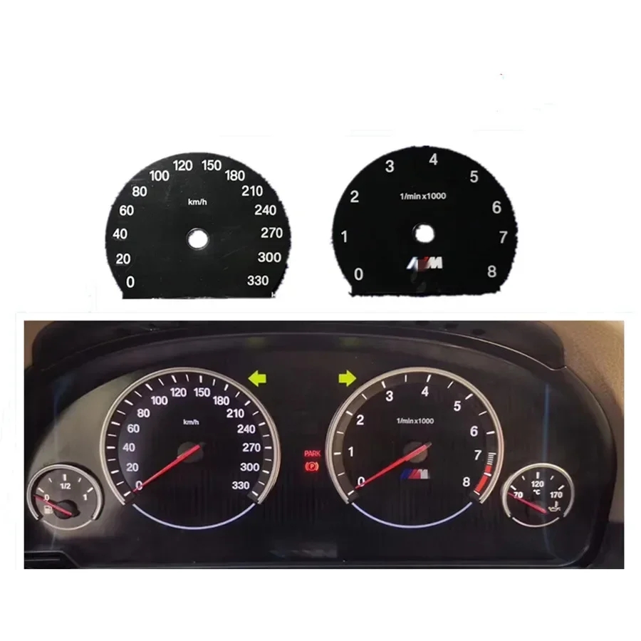 

Customized Instrument Disc Dials For BMW F10 F18 Petrol Instrument Cluster Overlay Gauge Faces 330KM/H