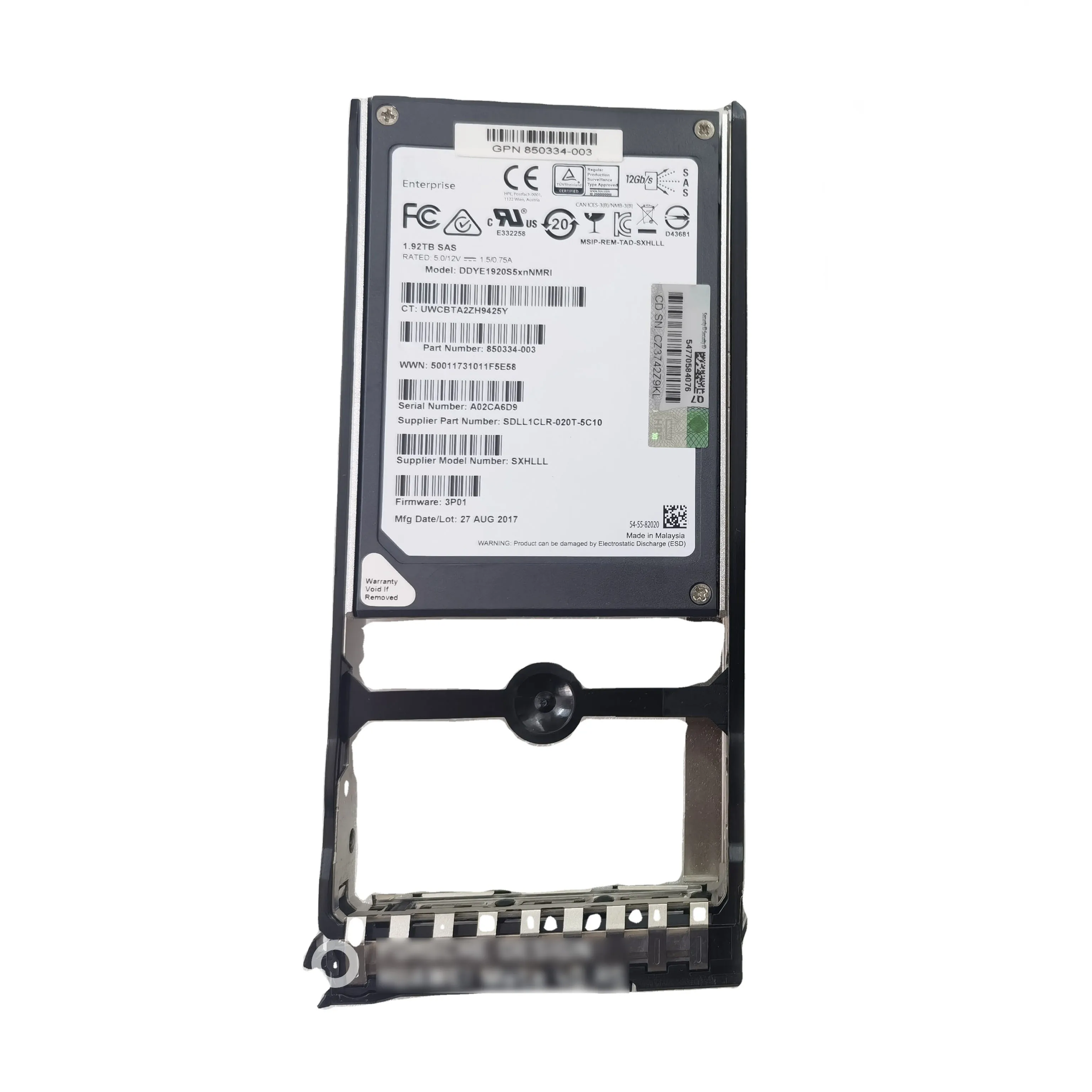 سعر الجملة 3Par 8000 1.92Tb 12G Sas Sff (2.5In) Ssd Sas 6Gb/S 2.5 بوصة محرك الحالة الصلبة