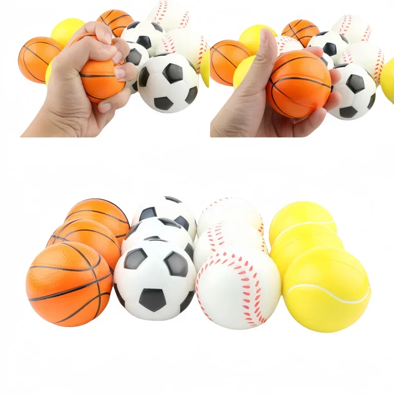 12Pcs Soft Foam Stress Balls Sports Sponge Toys for Kids Outdoor Decompression Release Educational Fun Toy Balls for Children