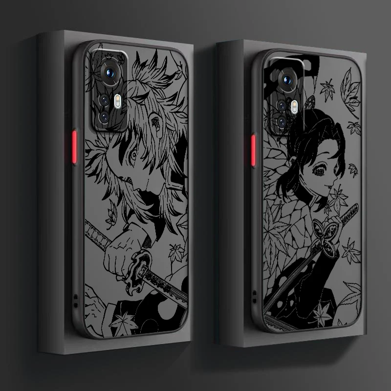 Demon Slayer Art Cool Cute Frosted Translucent For Xiaomi Mi 13 12 12T 11T 11 11i 10T 10 9T Pro Lite Ultra 5G Cover Phone Case