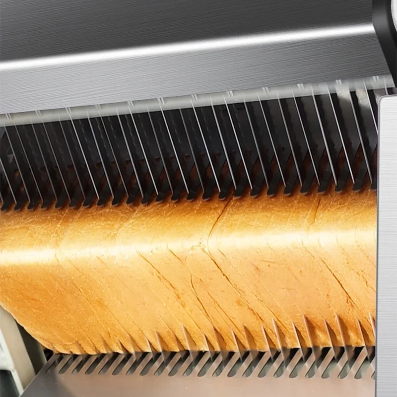 Fatiador comercial de torradas 220v, fatiador de pão de aço inoxidável, fatiador de pão assado, faca importada de dente fino
