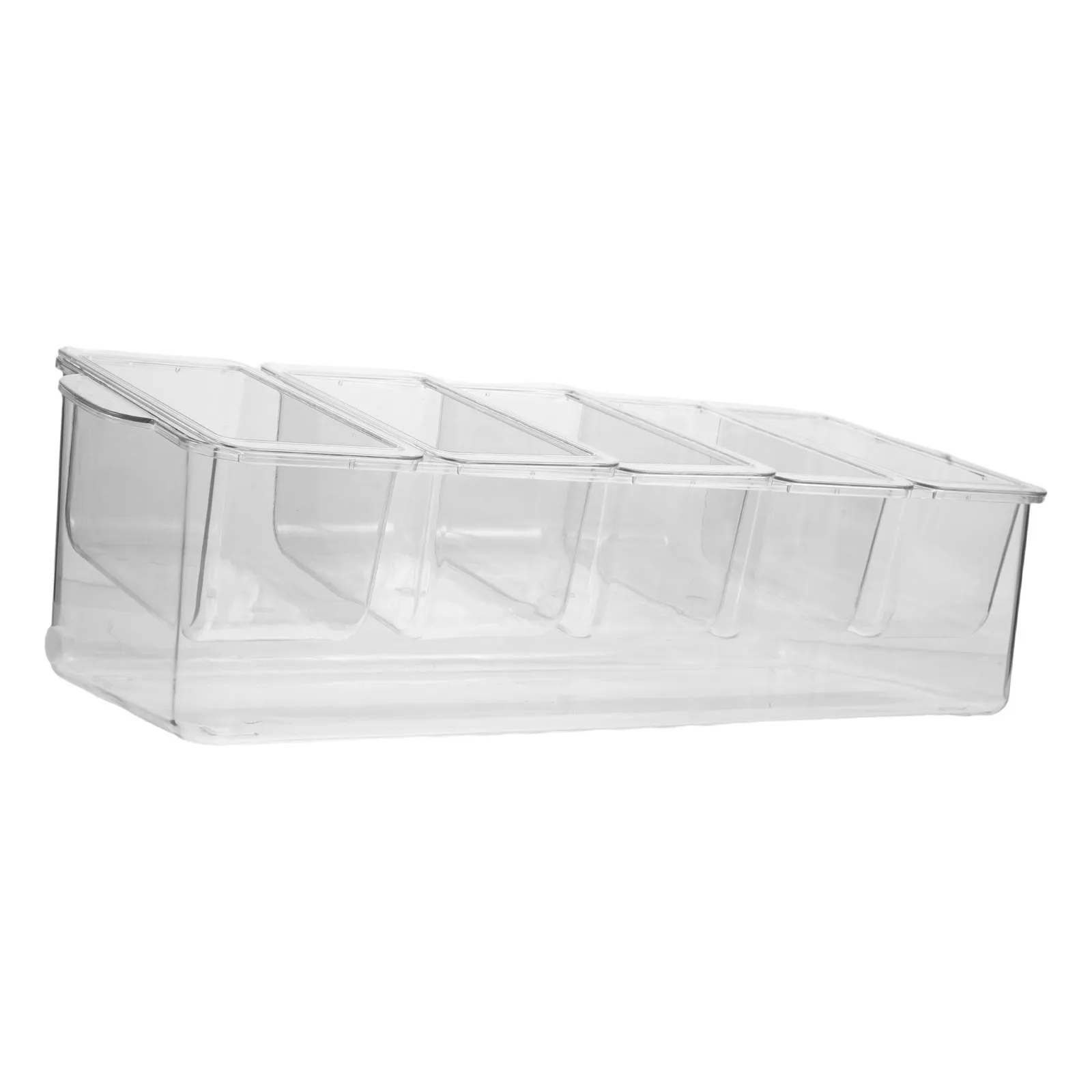 1Set Multi Compartment Salad Container Chilled Serving Tray Food Grade Plastic Removable Dividers for Fruit Appetizer Condiment