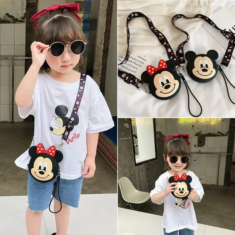 Disney Cartoon Children\'s Shoulder Bag Donald Duck Daisy Mickey Minnie Bag Waterproof Silicone Bag Girl Kindergarten School Bags