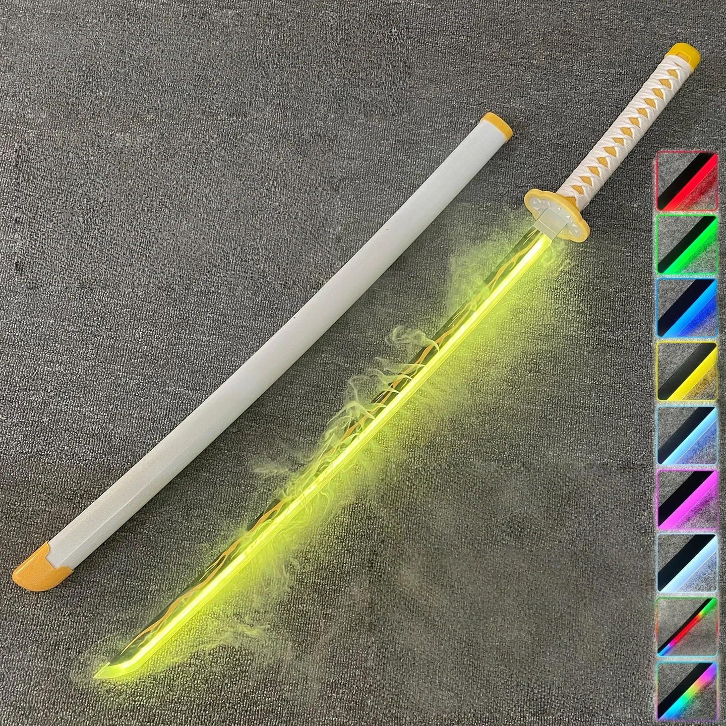 40 inch Vapor Demon Slayer Katana Glow Yoriichi Zwaard Anime Cosplay Echte Japanse Katana Originele Samurai Led Lightsabre Gift
