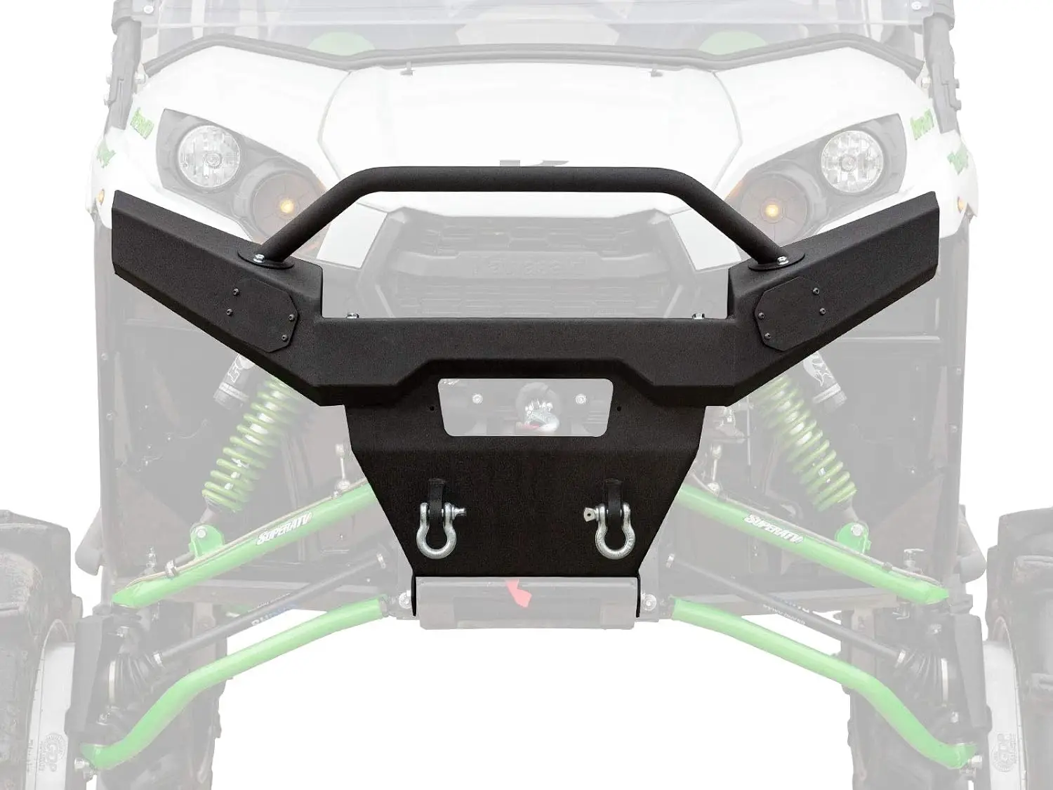 Winch Ready Front Bumper for Kawasaki Teryx 800/4 800/4 750, Wrinkle Black, Thick Steel Plating Set