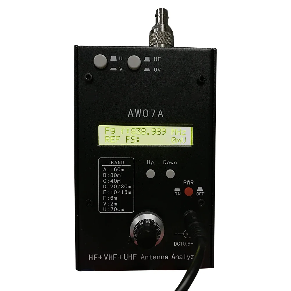 HF/VHF/UHF AW07A 1.5-490MHZ 160M Multiband Antenna Analyzer with 1.0 To 9.99 SWR SWR Antenna Meter Tester Antenna Analyzer Meter