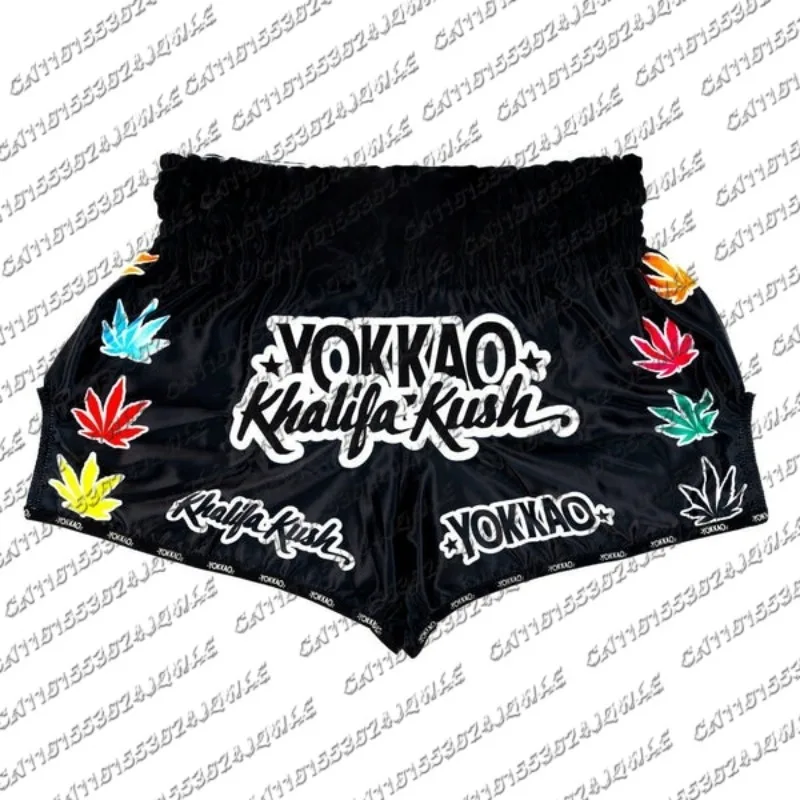 Men Summer Muay Thai Shorts Men's Breathable Boxing Trunks MMA Kickboxing Training Pants Elastic Waist Combat Sports Fight Gear