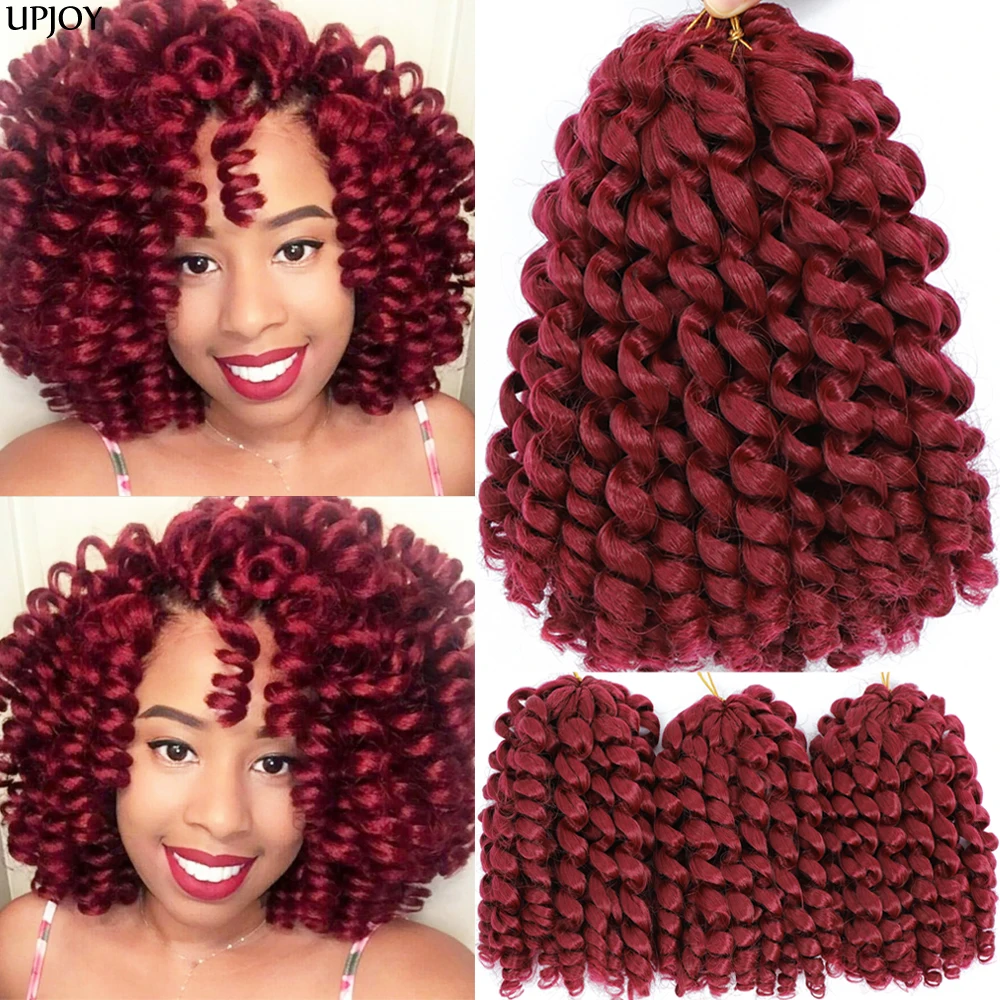 Extensiones de Cabello de Ganchillo Jumpy Wand Curl Ombre # 27 613 4 350 Grey BUG Purple, 15 Colores, Cabello Sintético Jamaican Bounce Twist para Mujer