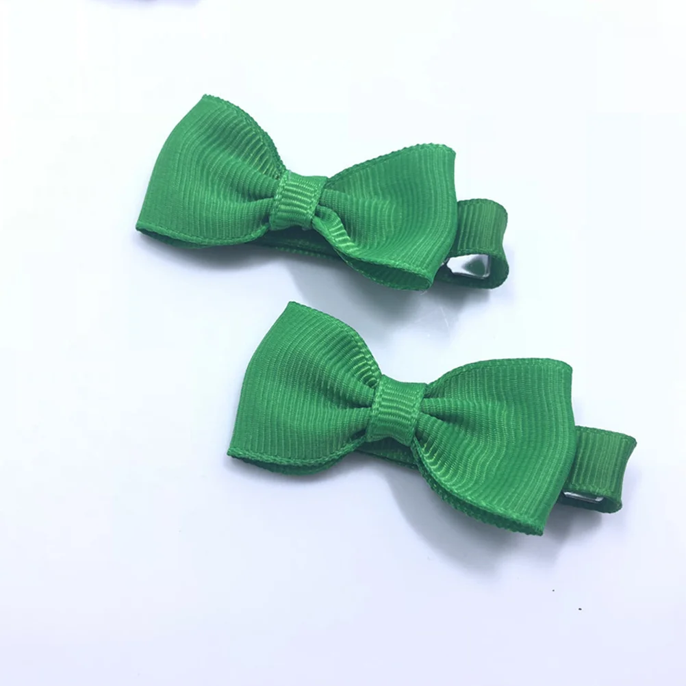 

4Pcs St Patricks Day Hairpins Bow Knot Clips Girls Hair Bows Kids Hair Accessories Festival Duckbill Clips