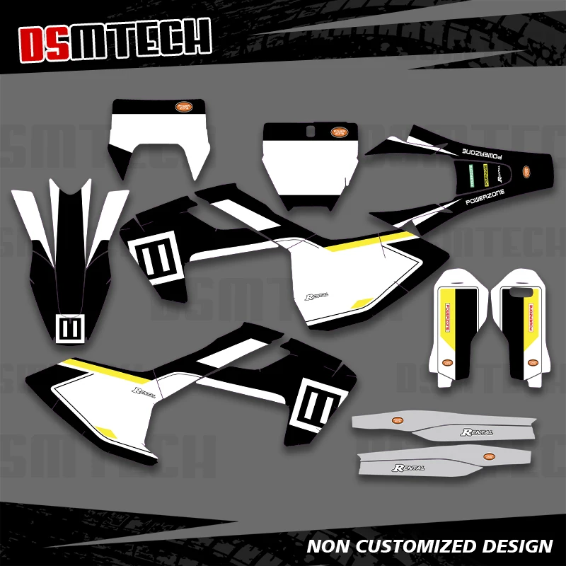 DSMTECH For HUSQVARNA TE FE TC FC TX FS 125 250 350 450 2016-2018 Graphics Decals Stickers Motorcycle Background Custom Number