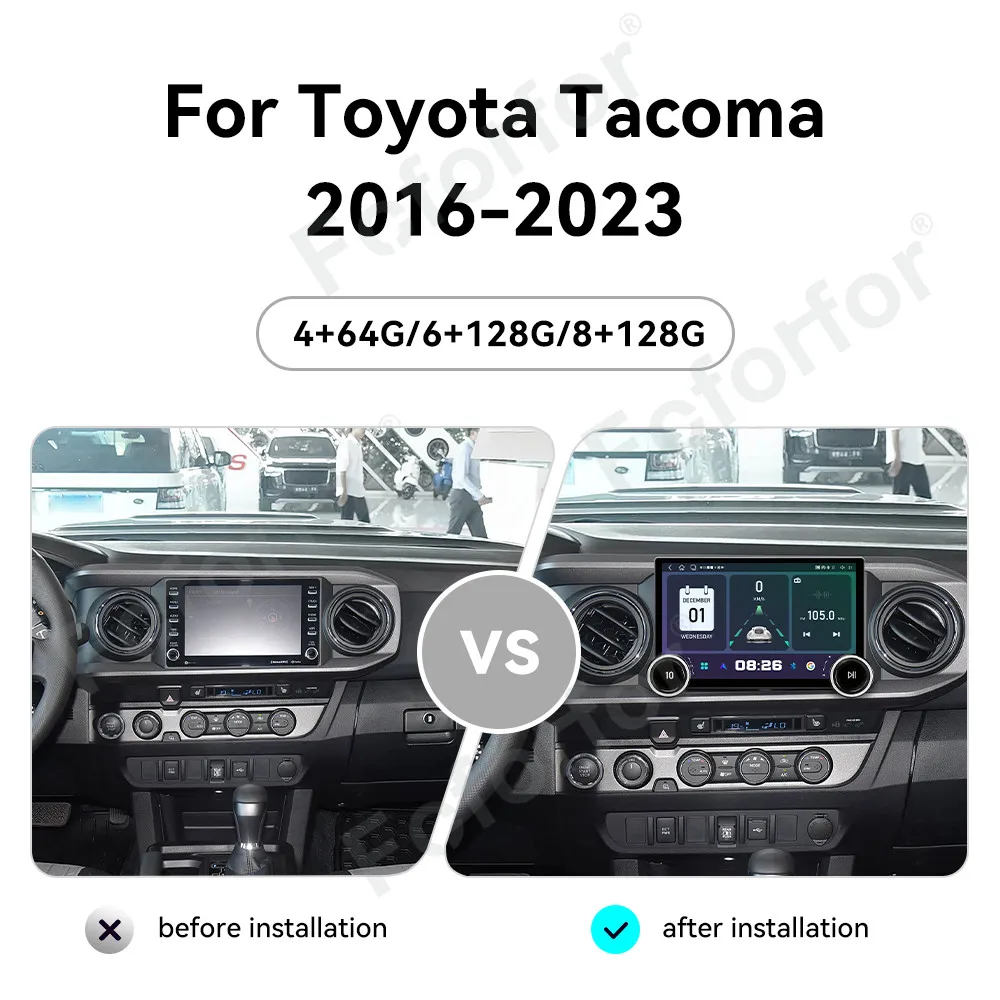 Advanced Android 15 Car Multimedia Player 11.5 Inch HD Large Screen Wireless CarPlay GPS Navigation For Toyota Tacoma 2016-2023
