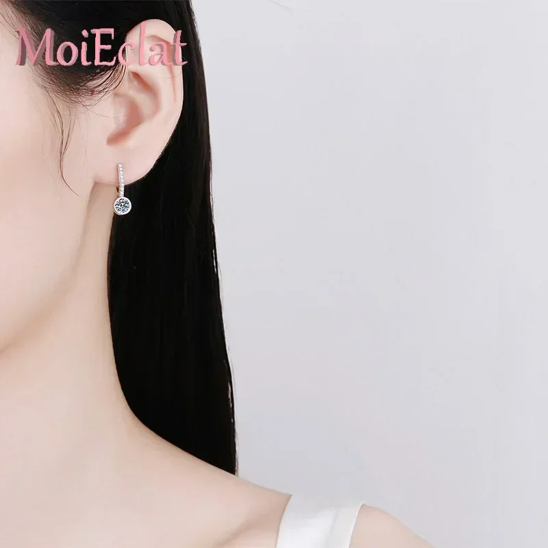 

Luxury Fine Jewelry 0.5 Carat Moissanite Diamond Bubble Hoop Earrings for Women, Hypoallergenic Jewelry Platinum Pt950 Earrings