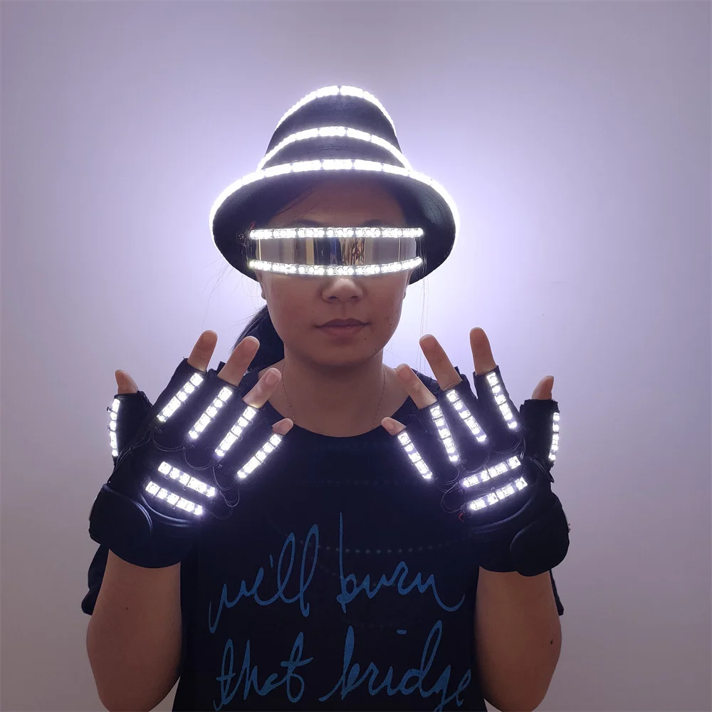 

Cool New Design Led Party Glasses Gloves Flashing Luminous Eyewear Hat Bar Performance Happy Birthday Gifts Stage Dance Props