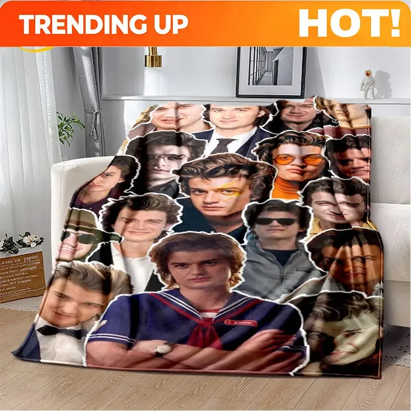 Custom Joe Keery Steve Harrington Soft Plush Blanket,Flannel Blanket Throw Blanket For Living Room Bedroom Bed Sofa Picnic Cover