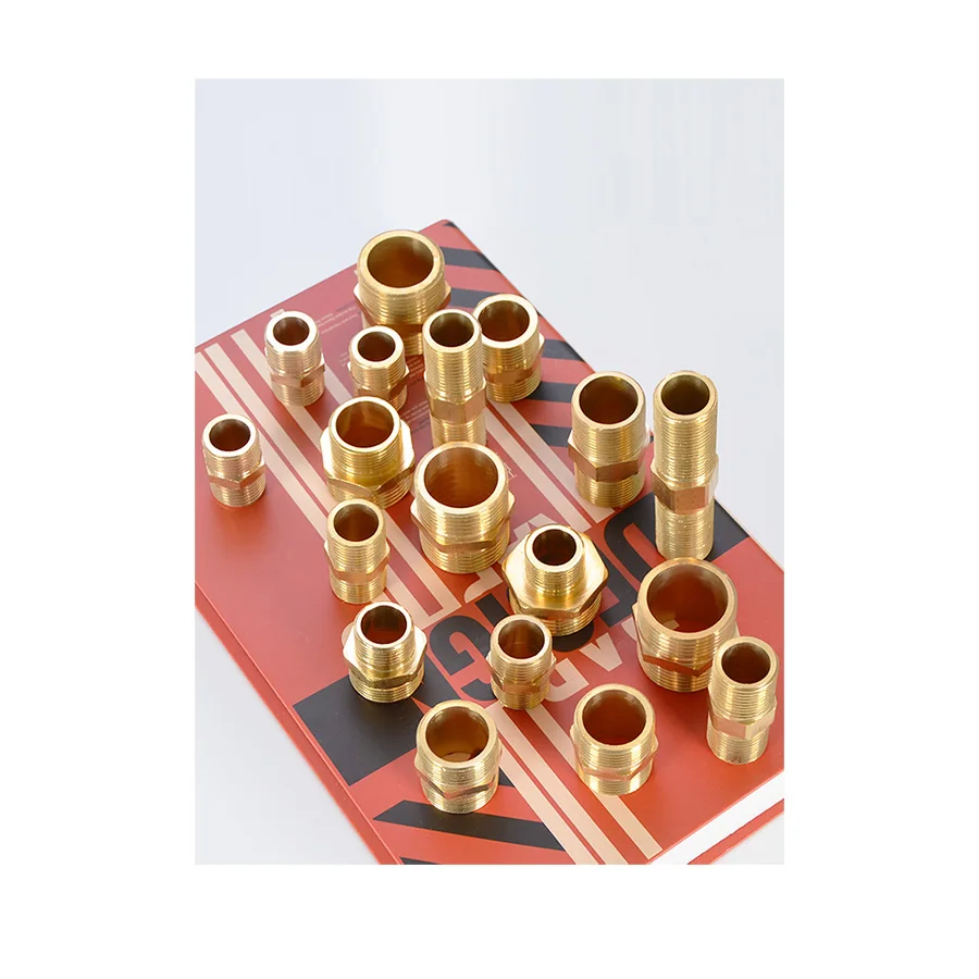 Copper Pipe Hexagonal Threaded Joint Quick Connector 1/2“ 3/4”External Thread To External Thread Water Oil Gas Joint Adapter