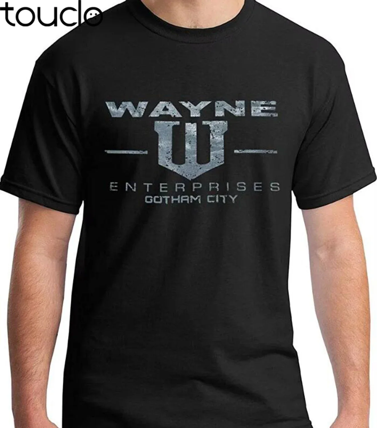 Wayne Enterprises T-Shirt - Vintage Metallic Silver Print  Fashion 100% Cotton Slim Fit Top Solid Color Company T Shirts