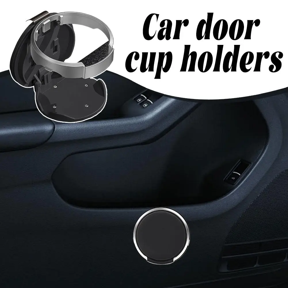 Foldable Car Door Cup Holder Universal Back Clip Beverage Drink Mount Stable Space-Saving Auto Storage Bracket