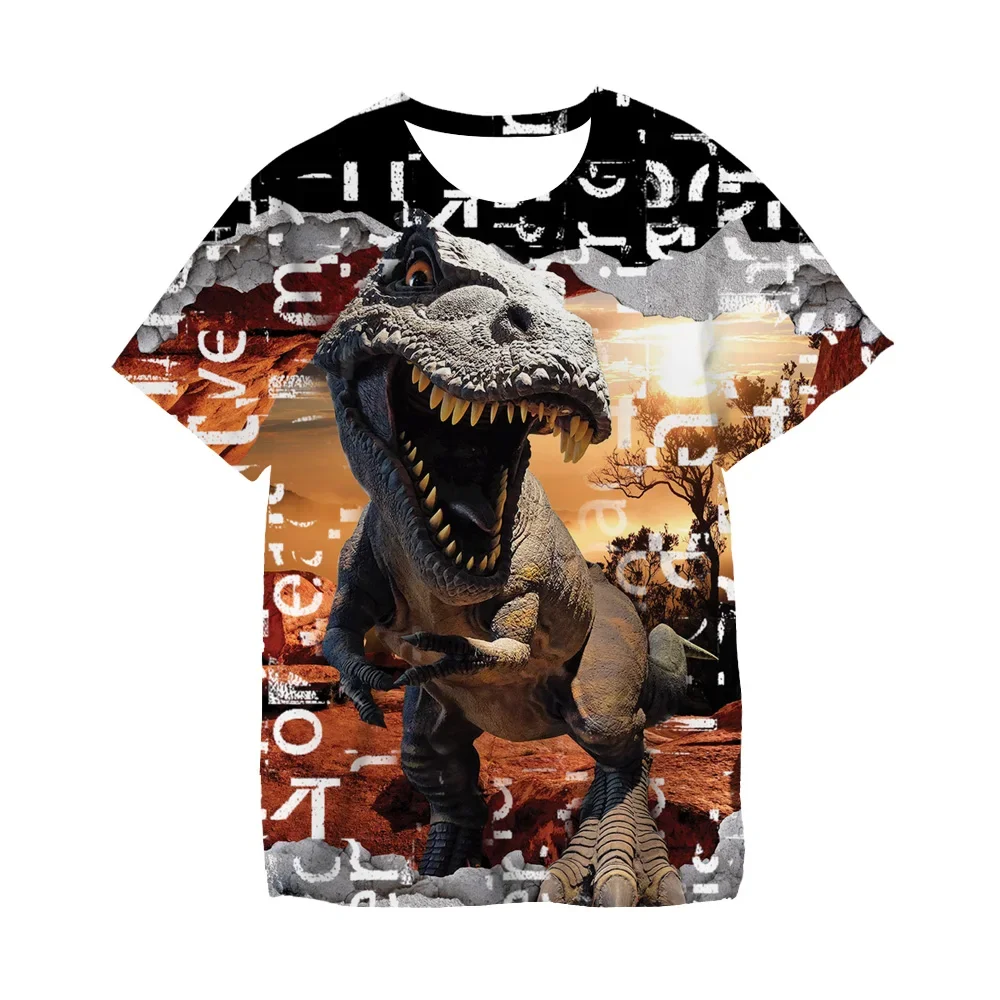 New Jurassic Park Dinosaur 3D Print T-shirt Jurassic World Boys Girls Fashion T Shirt Kids Children Tshirt Top Boy Girl Clothing