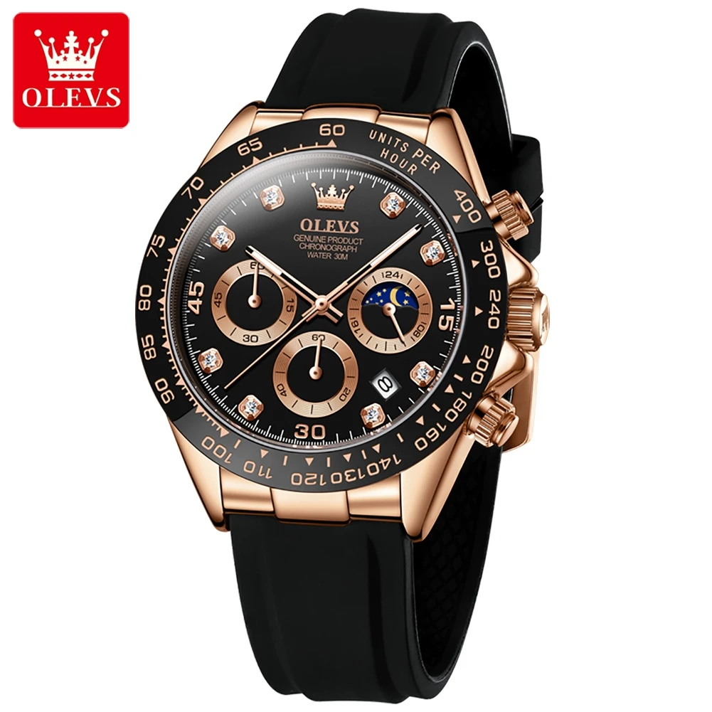 OLEVS 2875 Luxury Men Watch Quartz Man Watches Waterproof Luminous Top Brand Watch for Men Date Chronograph Sport Wristwatch image 3