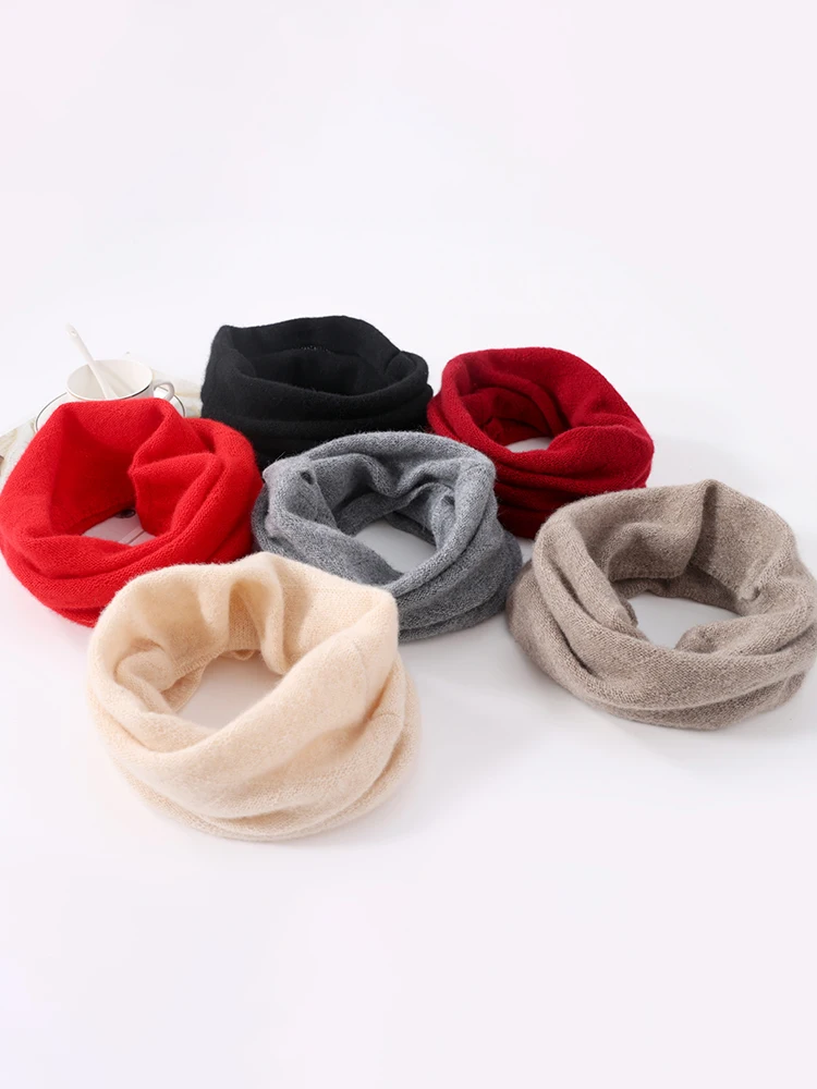 100% Merio Wool Neck Warmer Women Winter Warm Fashion Hollow Out Cover Tube Scarf Ear Face Mask False Collar Autumn Headband