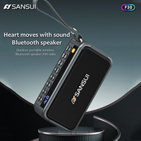 SANSUI F30 Multimedia Wireless Bluetooth Speakers FM Radio 16W Dual Horn Support USB/TF Card One-click Recording Hands-free Call