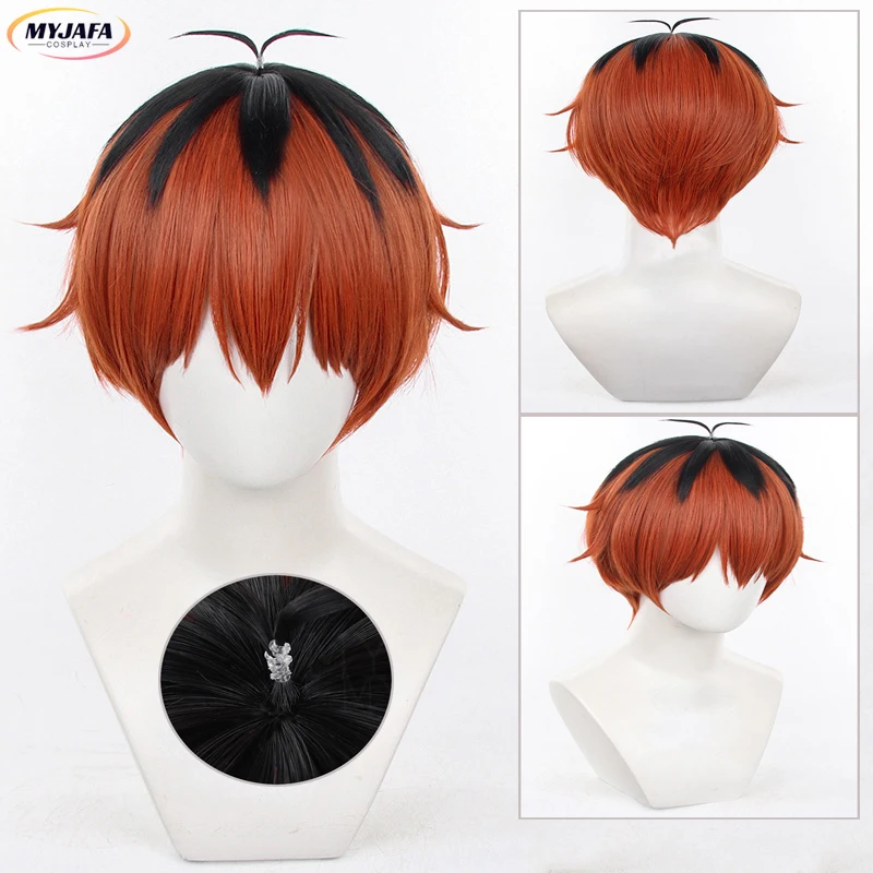 

Stark Cosplay Wig Anime Frieren Black Orange Brown Short Heat Resistant Synthetic Hair Halloween Party Anime Wigs + Wig Cap