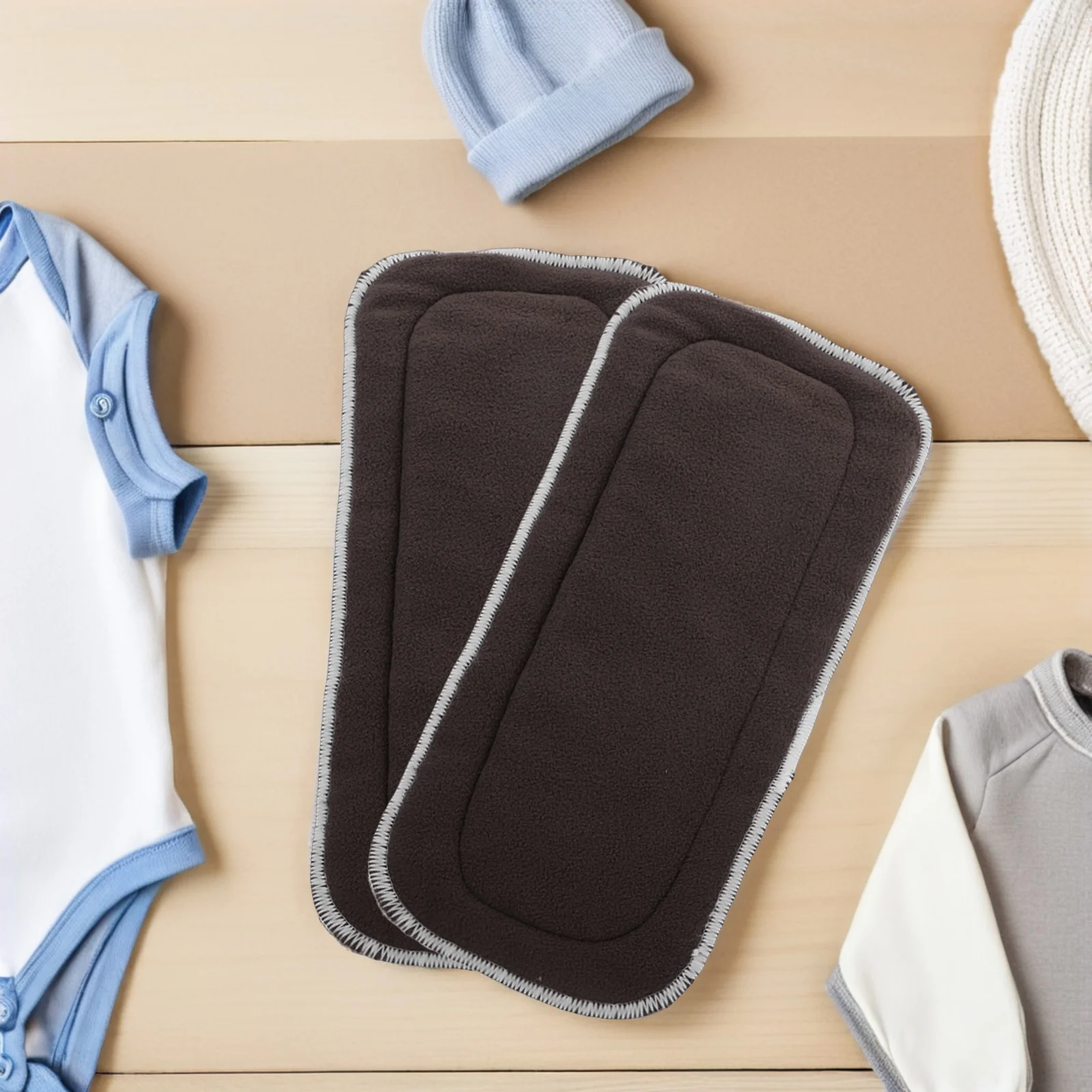 

4 Pcs Dry Diaper Diapers Cloth Liners Pads 5 Layer Washable Inserts Baby Reusable Breathable