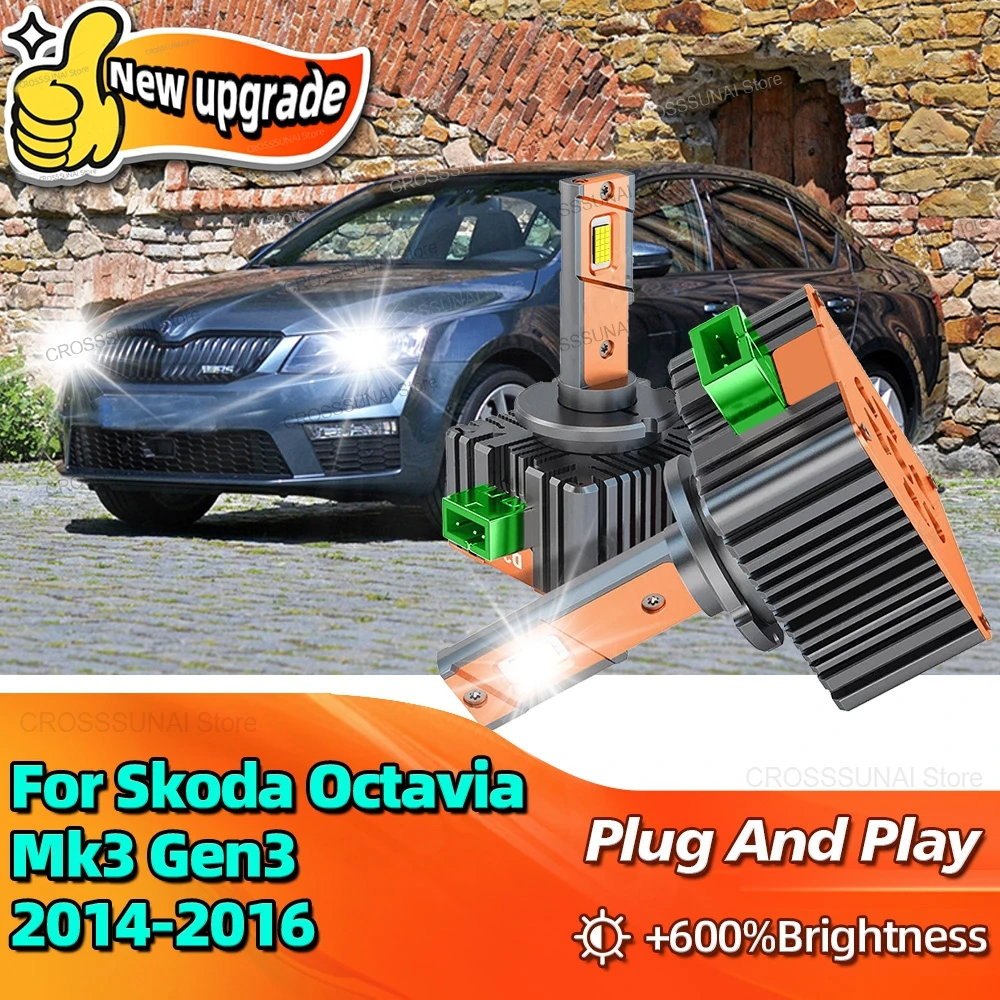 

2Pcs For Skoda Octavia Mk3 Gen3 2014 2015 2016 LED Headlight Bulbs D3S Car Lamp 30000LM Canbus CSP Chip 6000K