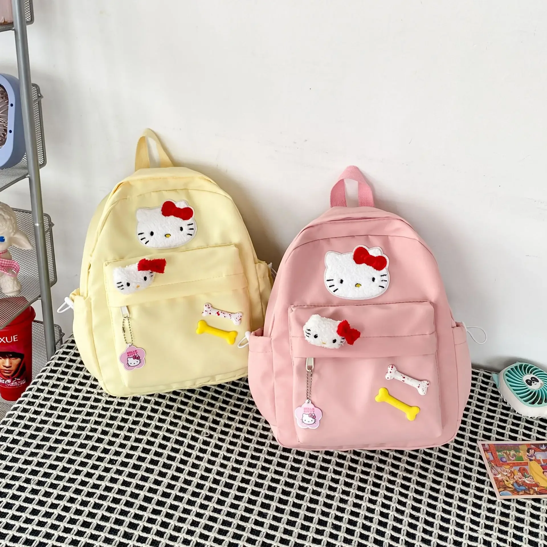 

New Sanrio Kawaii Anime Cartoon series HelloKitty Hot Yan Value Fresh Simple Cute Backpack Student Schoolbag Gift Hot Sale