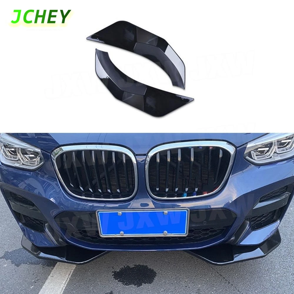 

JCHEY 2Pcs/set Front Bumper Lip Chin Splitters For BMW X3 G01 X4 G02 M Sport 2019-2021 Carbon Fiber Front Chin Splitters FRP