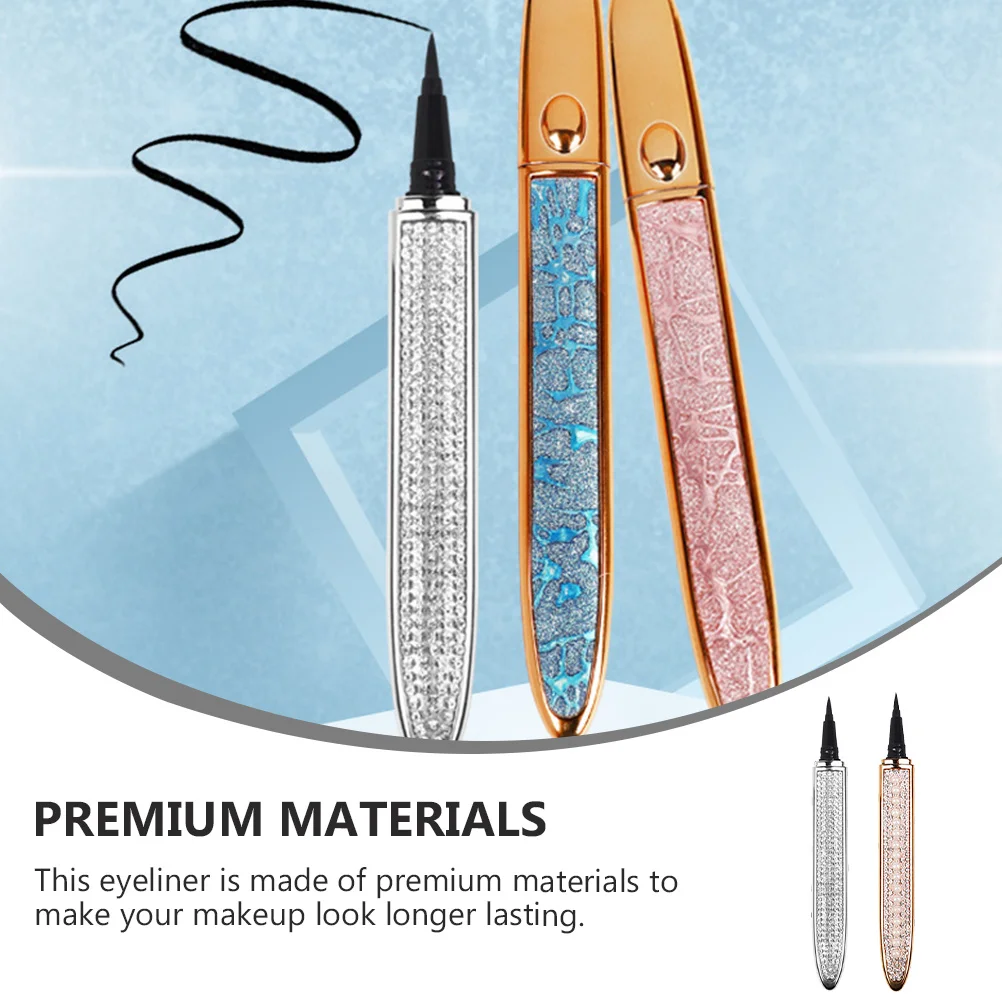 

2Pcs Waterproof Self-Adhesive Eyeliner Pen Creative Fashion Design Long Wear Smudge-Proof Sweat-Proof Eye Lining Pen for Women