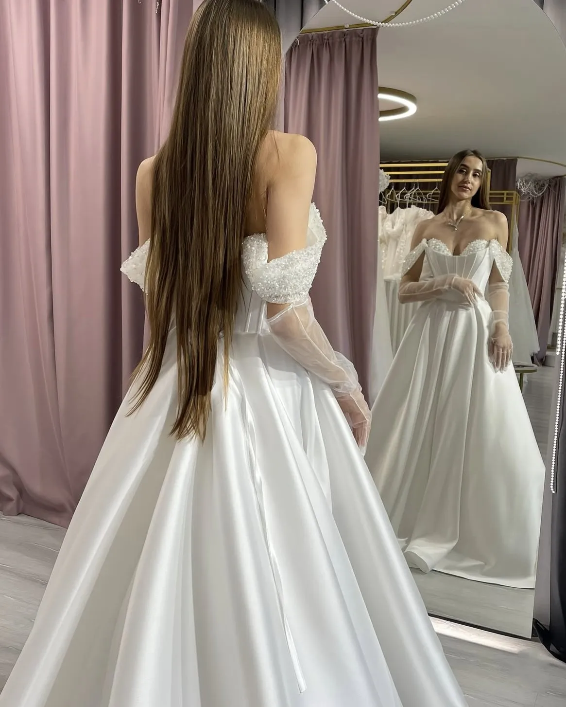 Crystal Wedding Dresses Sweetheart A-Line Floor Length Satin Bridal Dresses Lace Up Back Bridal Gowns vestido de noiva 2027