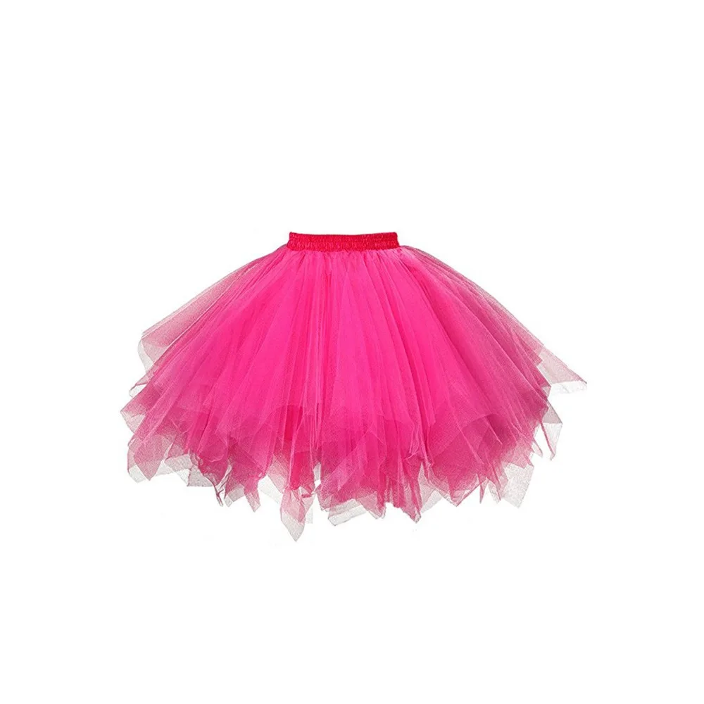 Tutu Skirt Candy Color High Elastic Waist Fluffy Gauze Dancing Performance Short Pleated Skirt