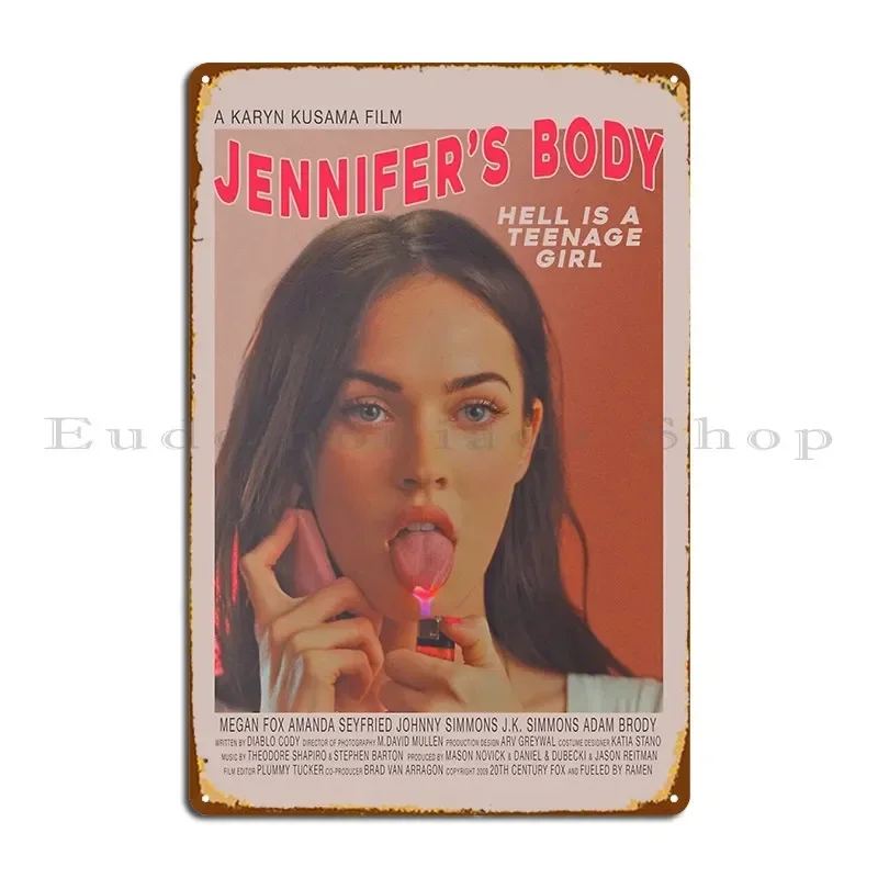 Jennifer S Body Hell Is A Teenage Girl Metal Plaque Poster Living Room Cinema Customized Vintage Garage Tin Sign Poster