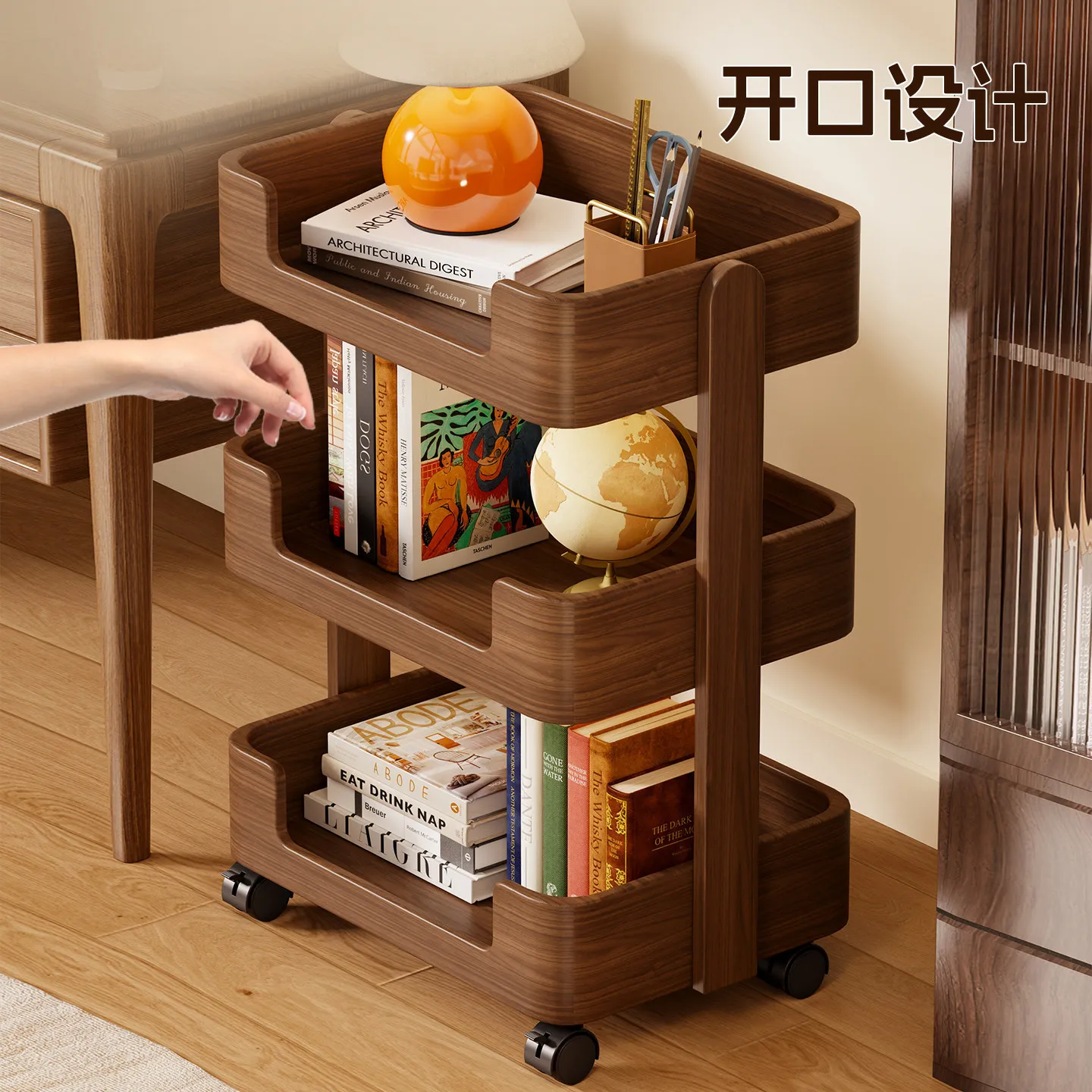 

HYS Toilet Shelf Multi-layer storage rack next to the toilet Floor-to-ceiling toilet tissue products storage rack Solid wood