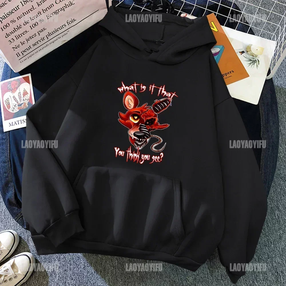 Novelty Five Nights At Fnaf Casual Sweatshirt for Male and Female Hoodies Horror Atmosphere Fall and Winter Hoodie  Streetwear