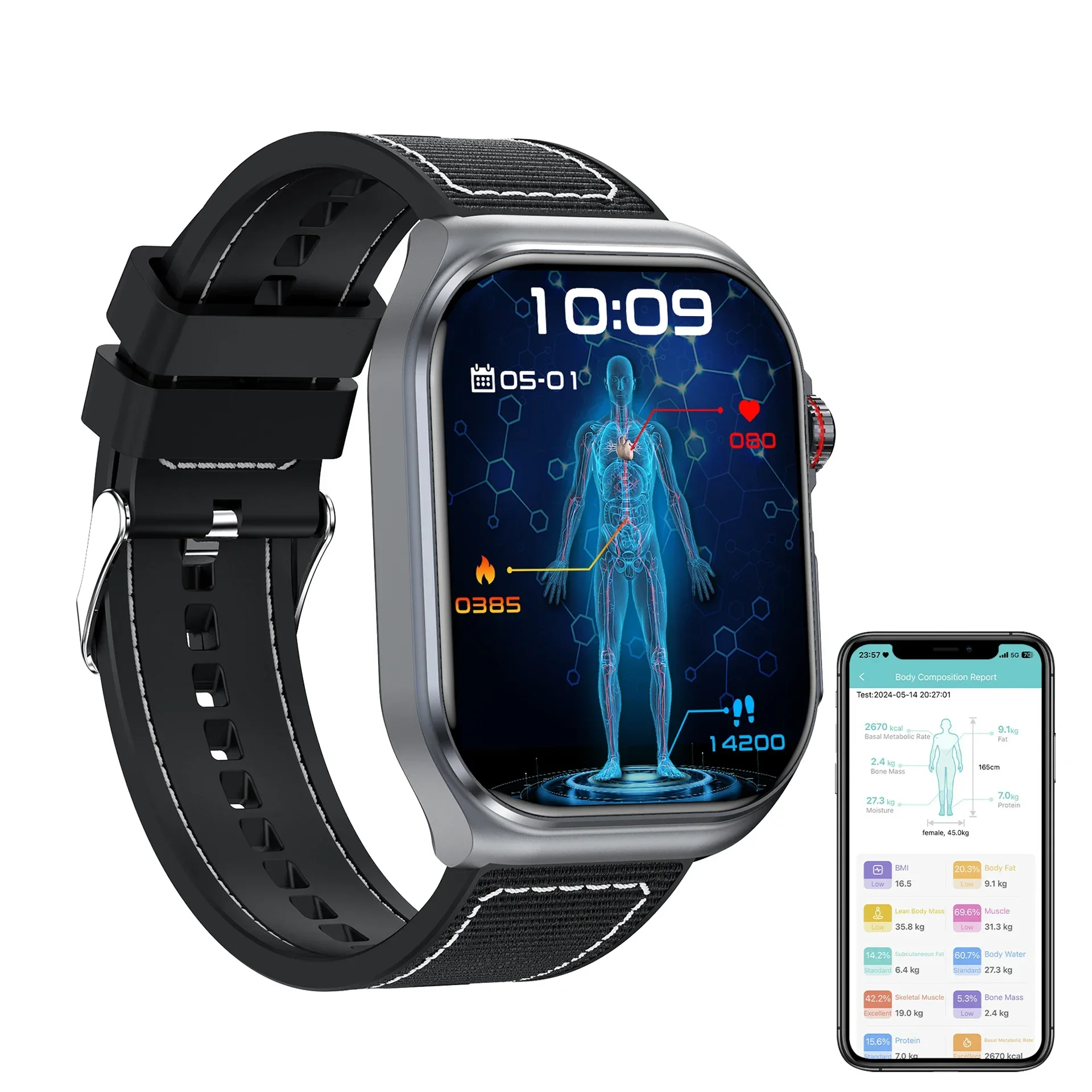 ساعة ذكية أنيقة ET585 NFC للرجال مقاومة للماء reloj ساعة ذكية emontre Connecte