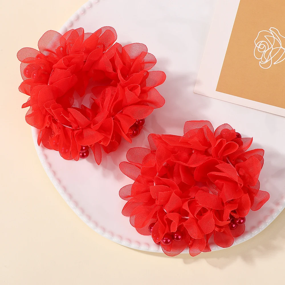 2 Teile/satz Baby Mädchen Rosa Farbe Haar Krawatten Nette Hohe Elastische Stirnband für Kinder Frühling Festival Urlaub Haar Zubehör – Detail 7