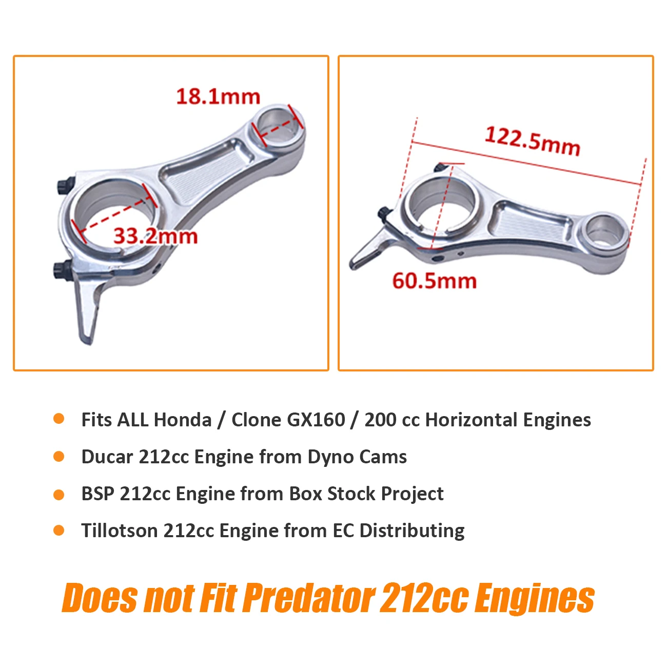 Billet Alum Connecting Rod 3.303