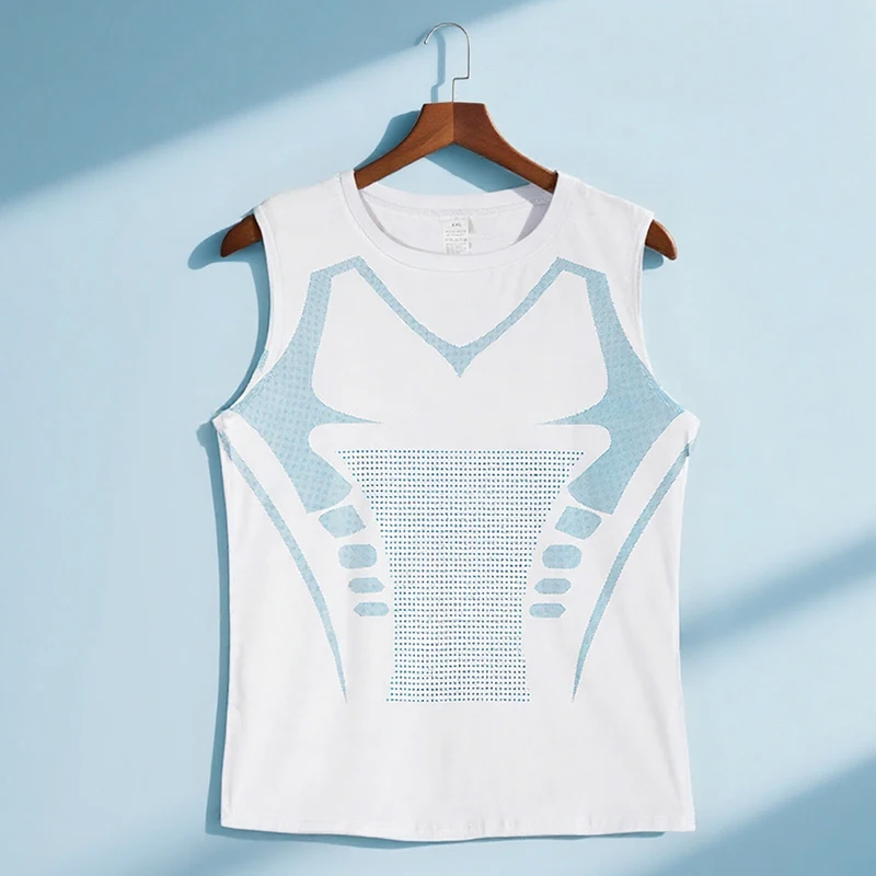 

Trendy Sports Vest Men's Fitness Quick Drying Breathable Slim Sleeveless Tight Training Elastic Slim Fit Tops L-XXL