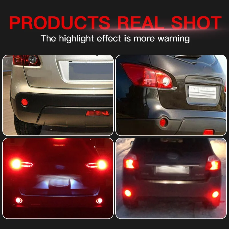 2PCS LED Rear Bumper Brake Lights Canbus ​​For Nissan Qashqai Dualis 2007-2013 Juke 2015-2017 ​For Scion iQ 2008- Tail Fog Lamps